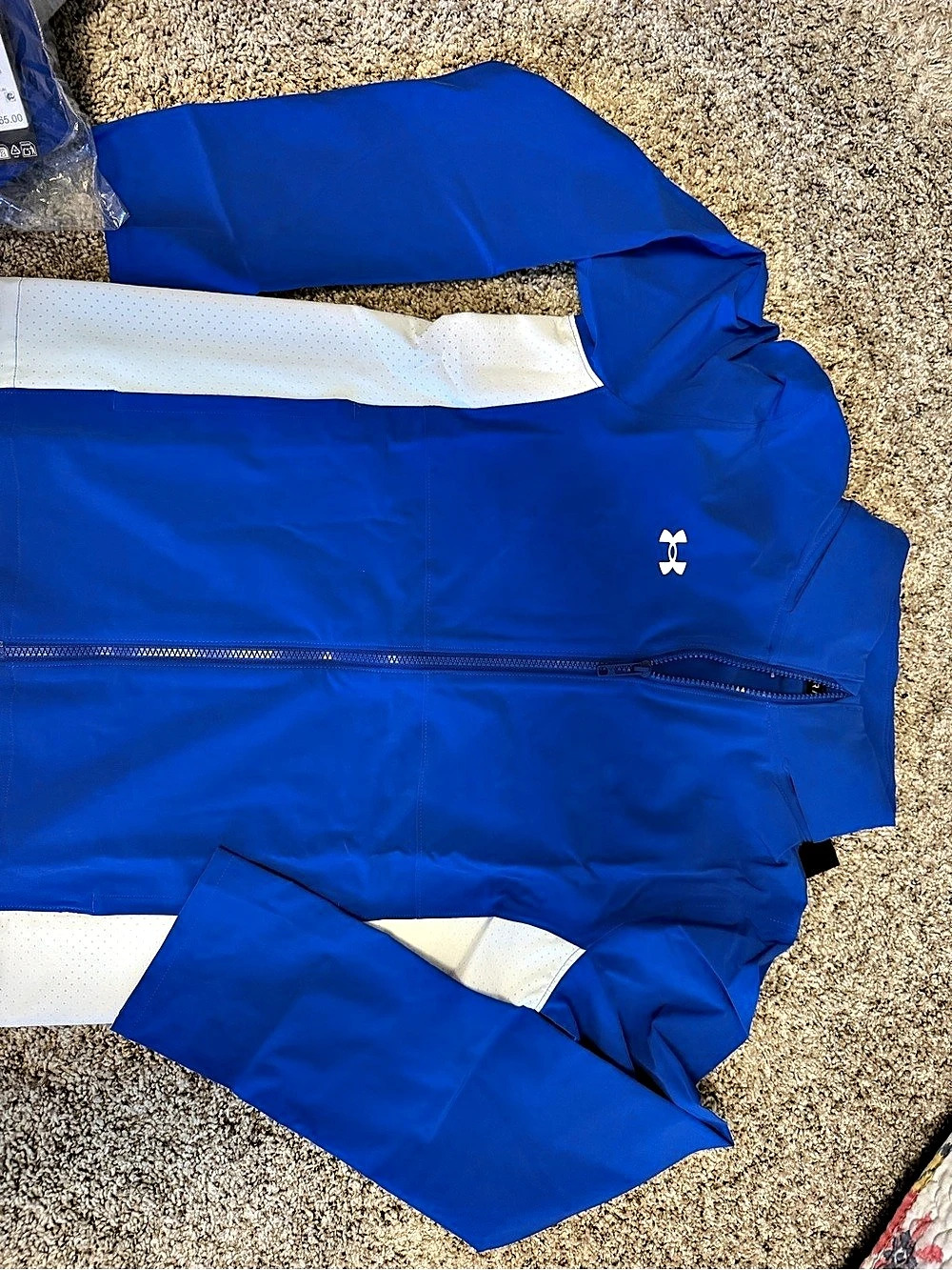 Under Armour UA Rival Stretch Woven Jacket Blue & White Medium